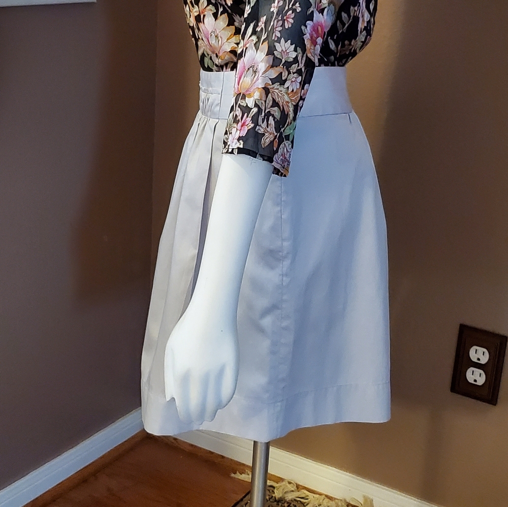 J CREW Factory light gray cotton sateen skirt size 2 - Picture 2 of 5